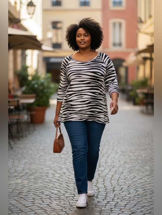 Sejour Tops - Sejour 1xl black and white striped long sleeve. Great fit